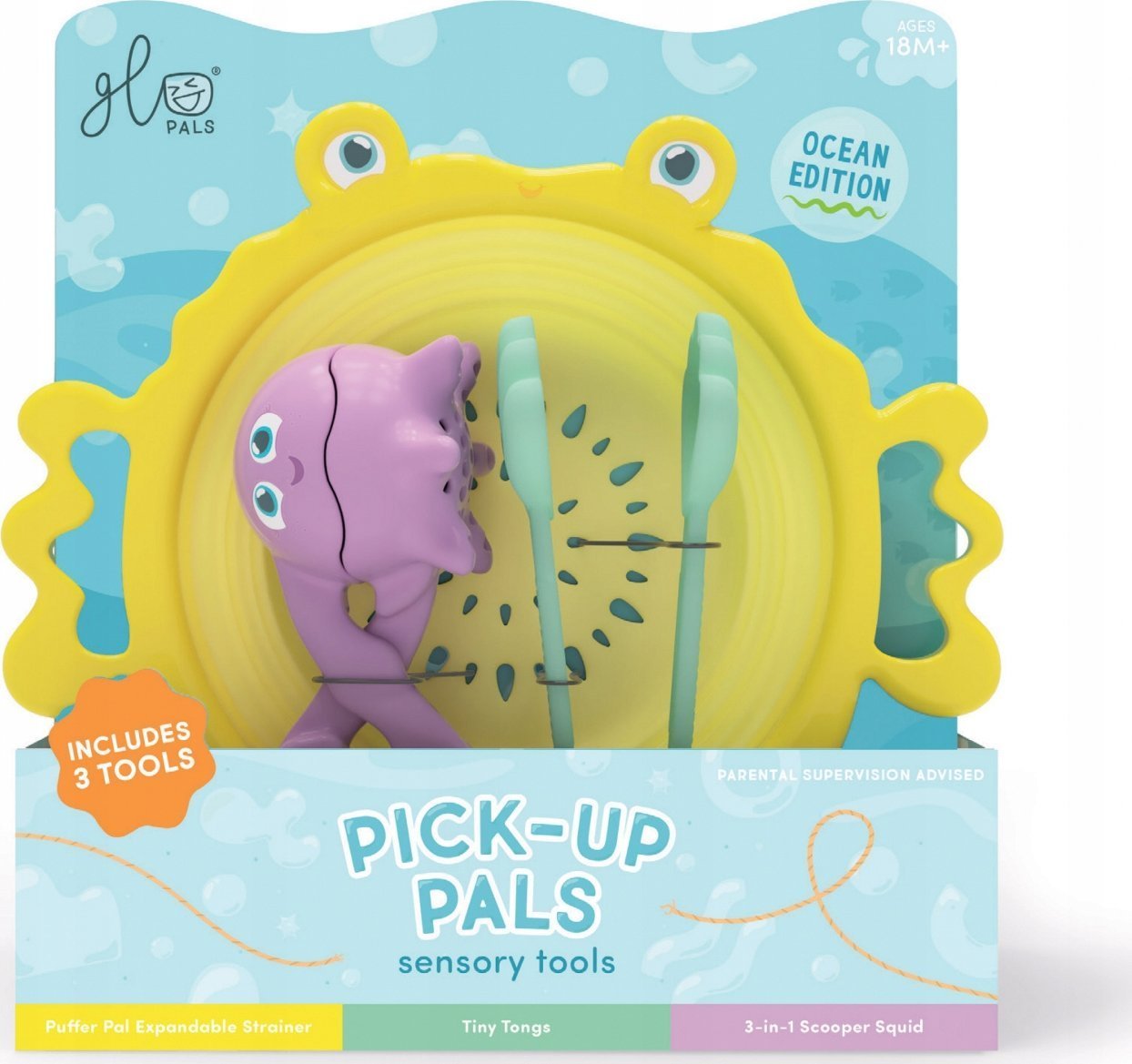 Barbie Glo Pals, Zestaw zabawek Glo Pals 5w1 rozwijających motorykę małą, 3 zabawki