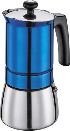 Kawiarka Cilio Kafeteria stalowa, śred. 10 x 20 cm, 6 filiżanek, niebieska Tosca / Cilio