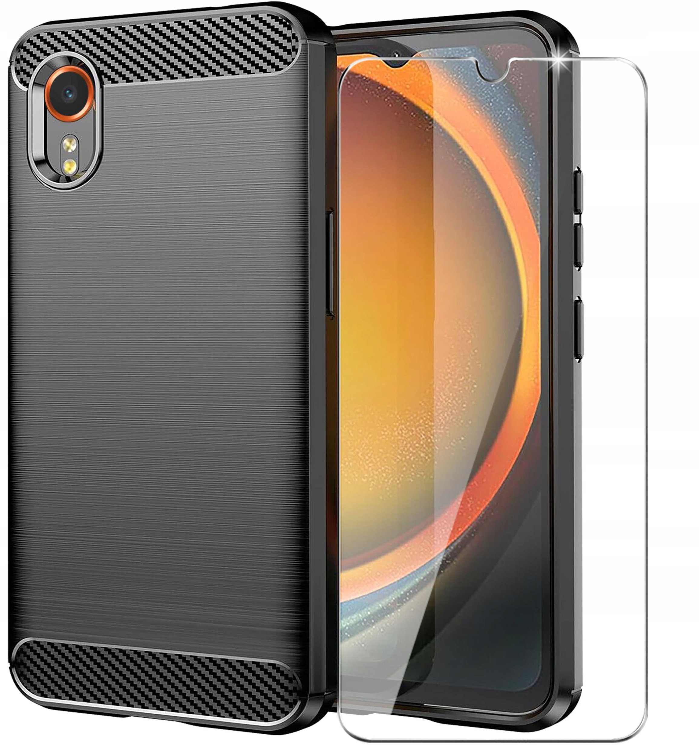 Etui do Samsung Galaxy Xcover 7 Pancerne Carbon CASE + Szkło 9H