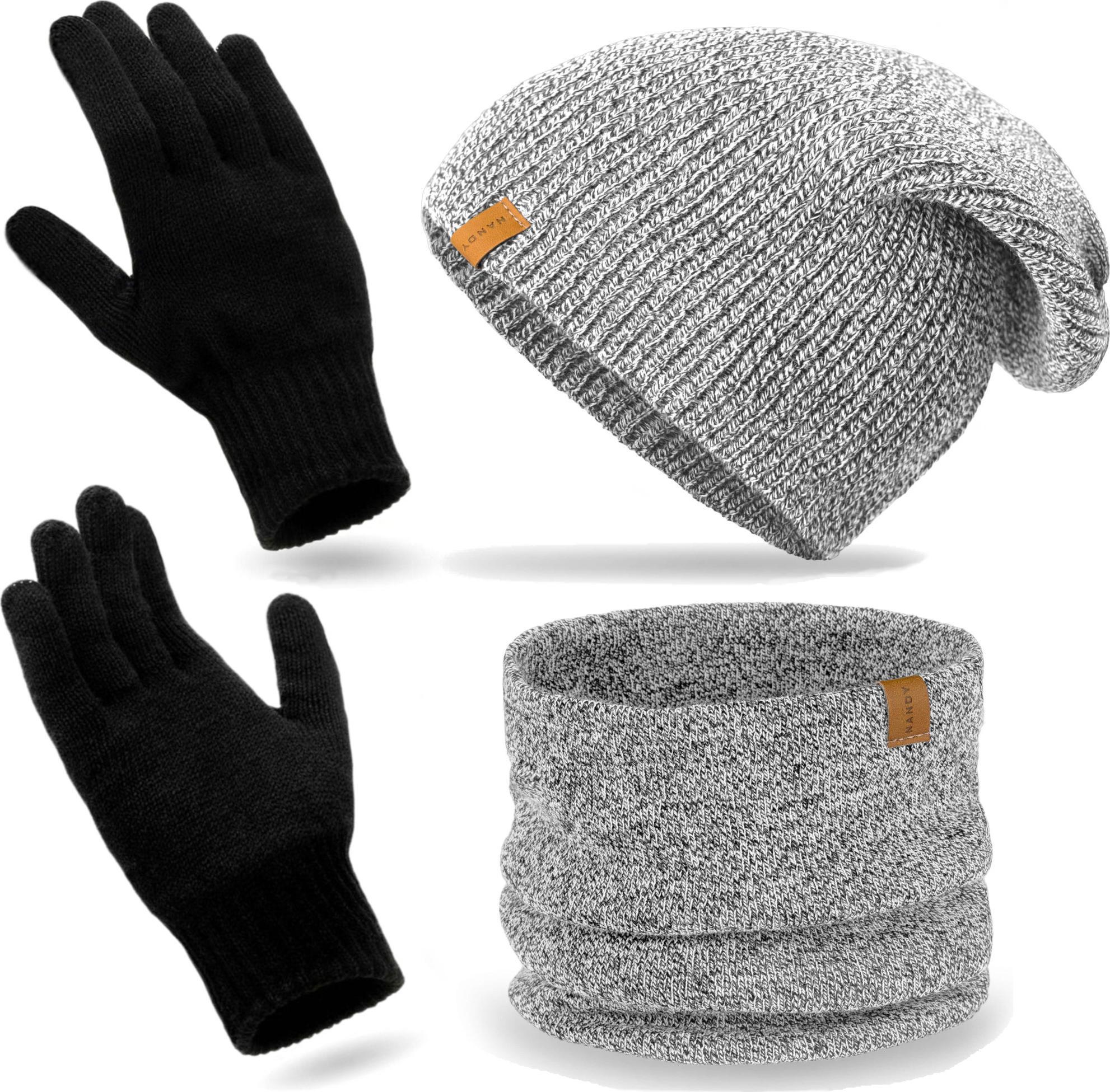 Nandy Nandy Polski Komplet Zimowy Czapka Komin Rękawiczki - Zest-Ckr-17026-Jsz-M