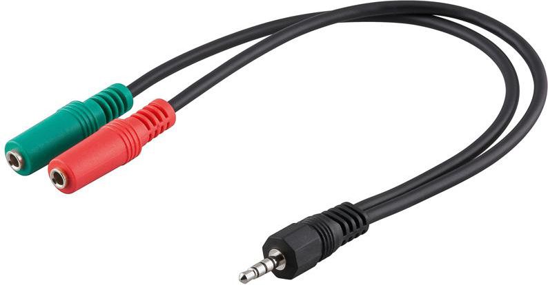 Kabel Goobay Jack 3.5mm - Jack 3.5mm x2 0.3m czarny (50467)