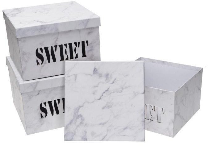 Pudełko Flower Box 3szt Sweet biały ROZETTE