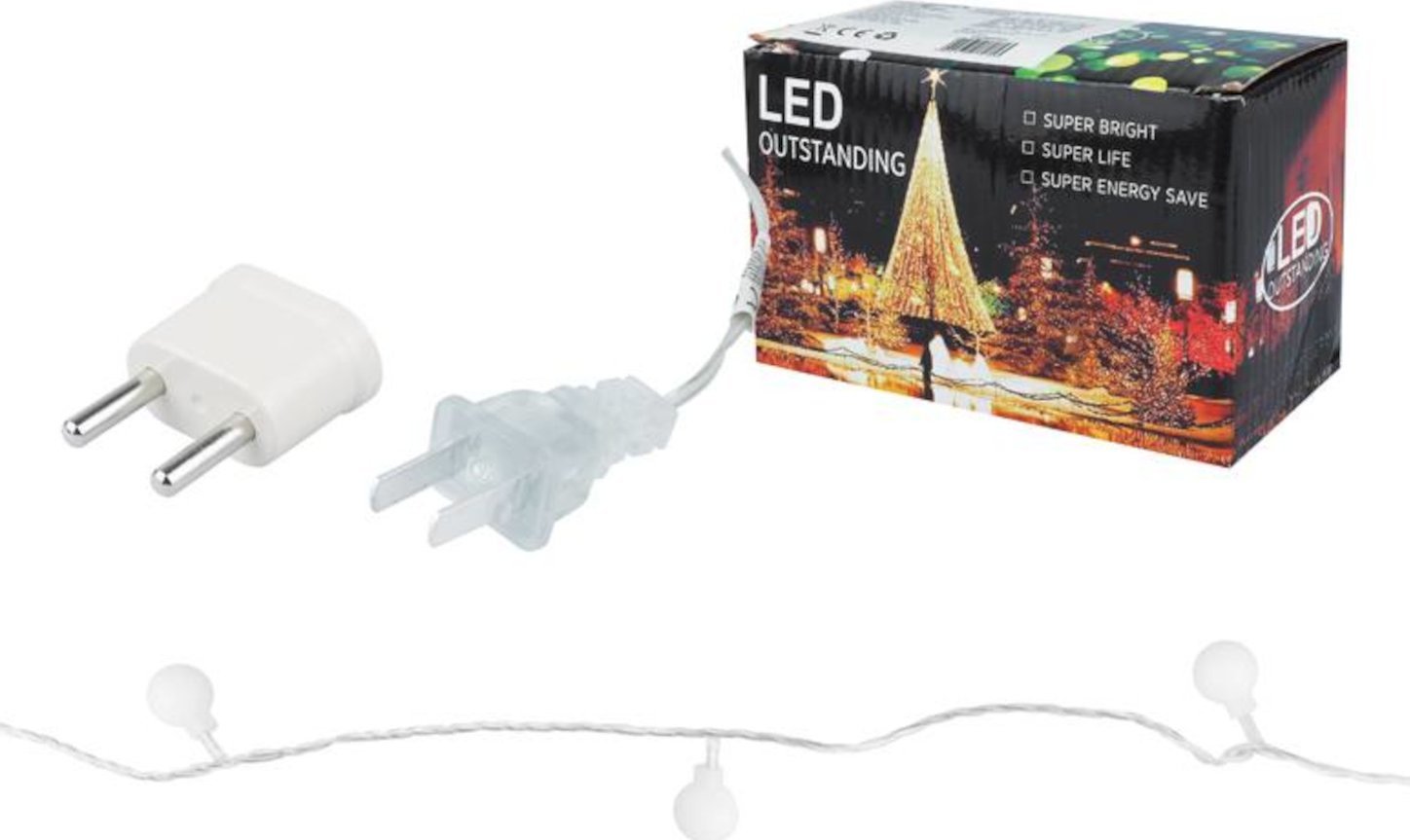 Girlanda LED 50szt 15m duże kólki biały ciepły