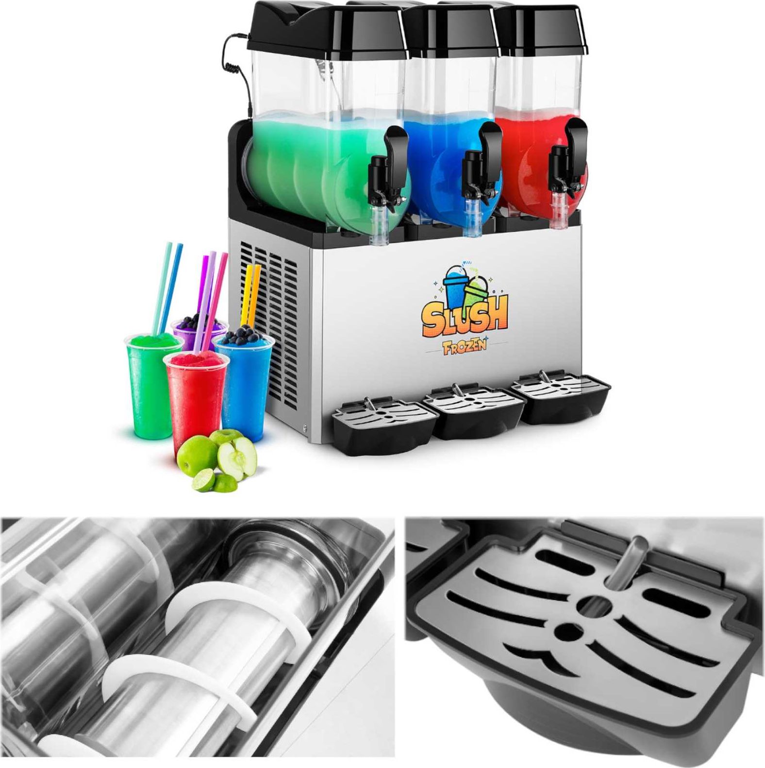 Royal Catering Granitor dyspenser urządzenie do napojów slush granity potrójny 3x 12L Granitor dyspenser urządzenie do napojów slush granity potrójny