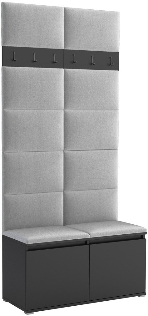 Tapicerowana garderoba Noris I - kolor czarny + tkanina Trinity 32