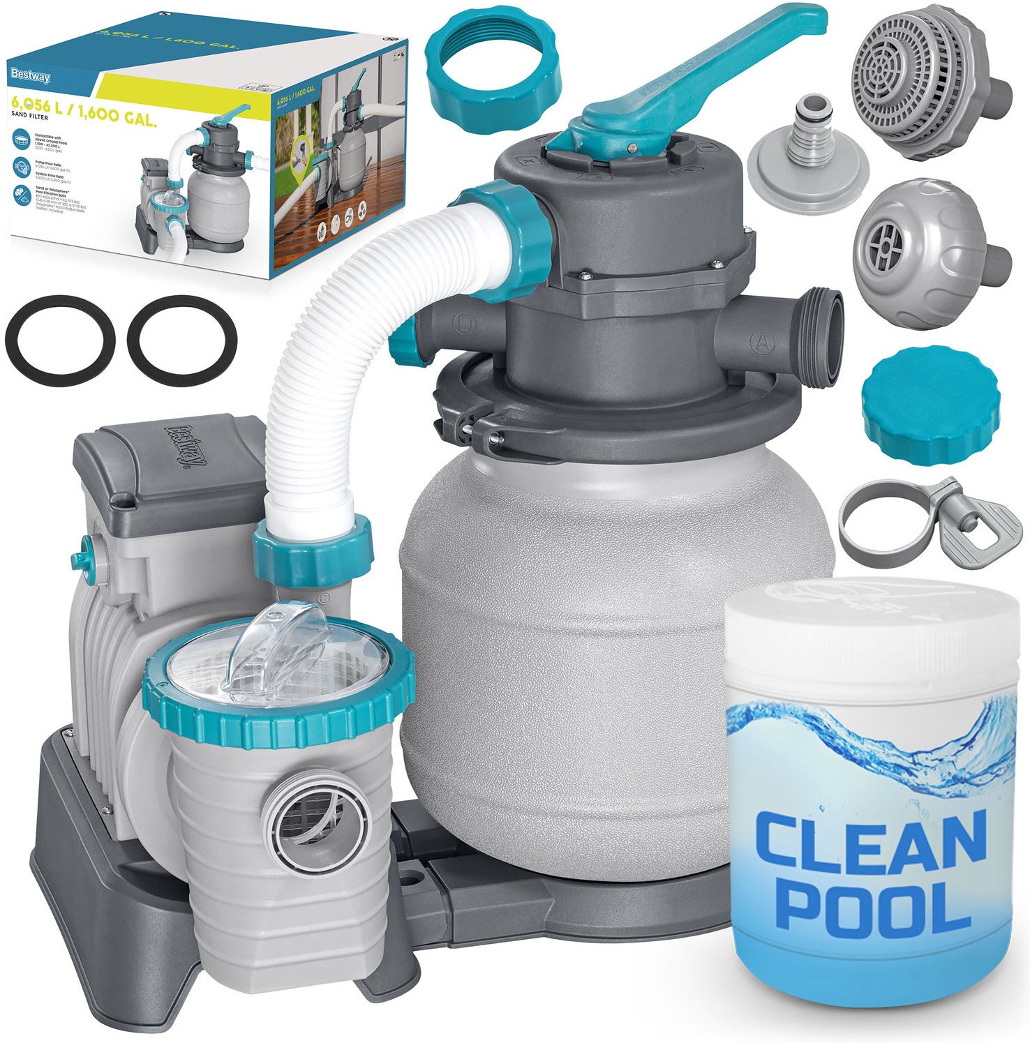 Pompa piaskowa do basenów + tabletki multifunkcyjne 6056 l/h Bestway 58497
