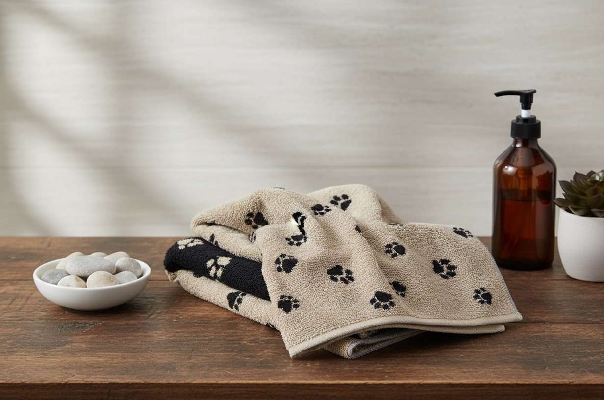 Ręcznik bawełniany 80x150 cm WE LOVE DOGS Paws 6247/93 kąpielowy