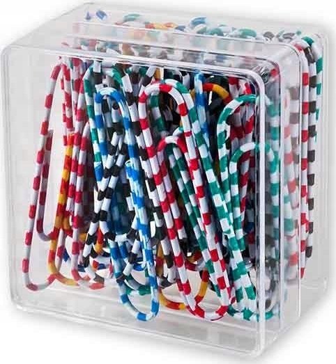 Victory Office Product SPINACZE BIUROWE VICTORY OFFICE 50MM 30 SZT. OKRĄGŁE ZEBRA MIX KOLORÓW POJEMNIK PLASTIKOWY