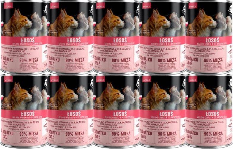 Pet Republic PetRepublic kawałki w sosie z łososiem (sterile) 10x400g dla kota