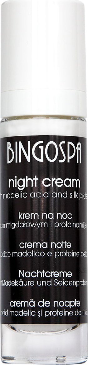 BingoSpa Krem na noc z kwasem migdałowym i proteinami jedwabiu