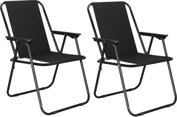 Springos Krzesła turystyczne 2 szt. wędkarskie składane krzesełka na biwak, plaże czarne UNIWERSALNY