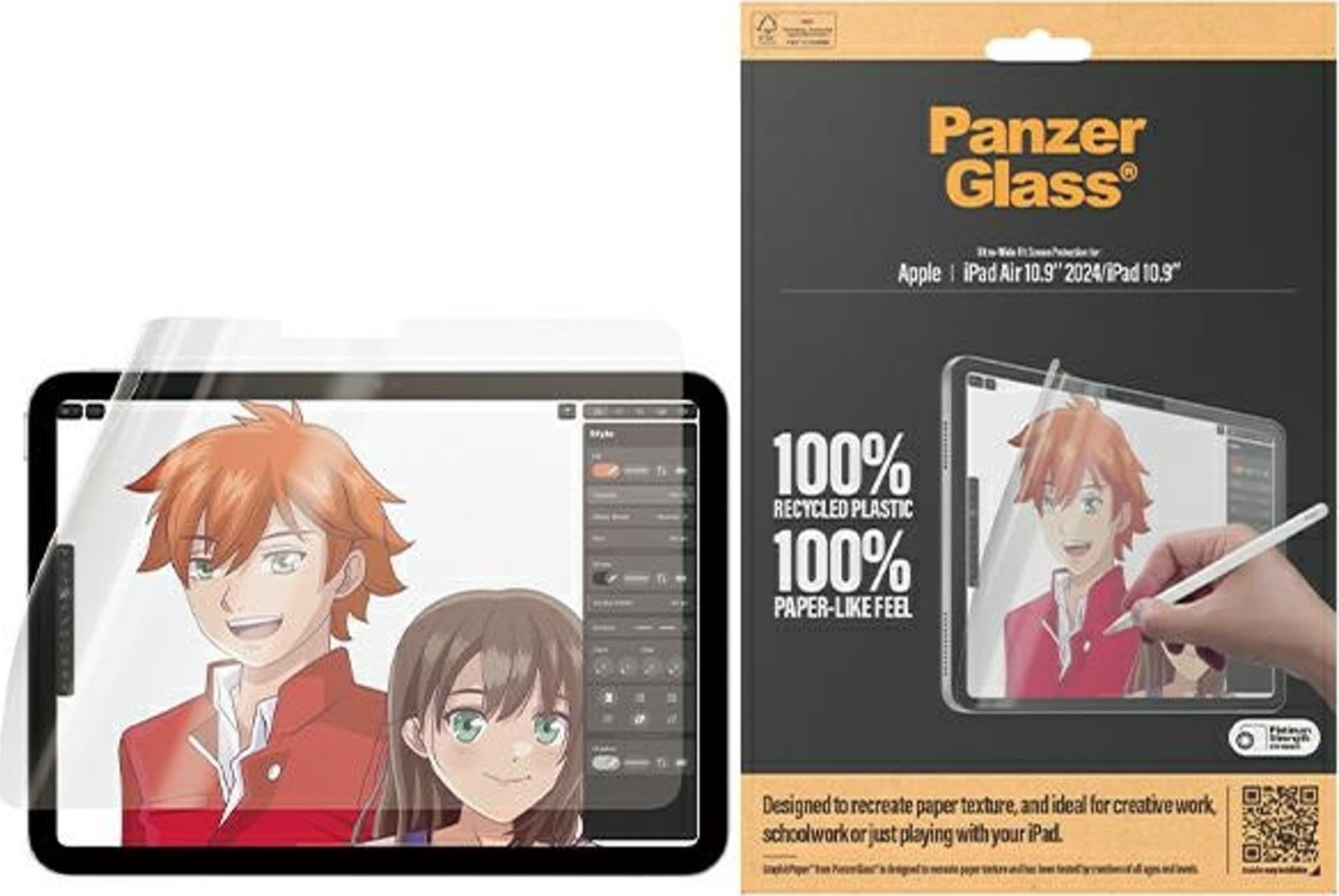 PanzerGlass PanzerGlass GraphicPaper iPad Air 11" 2024 | iPad 10.9" 2022 Anti Glare, Case Friendly, Ultra-wide Fit 2834