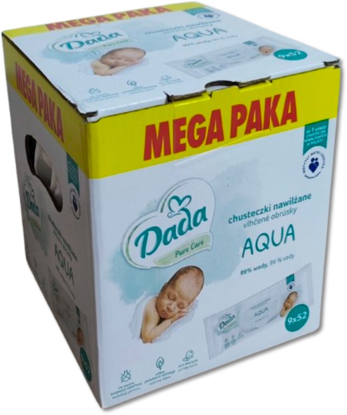 Chusteczki nawilżane Dada Pure Care Aqua 9x52szt