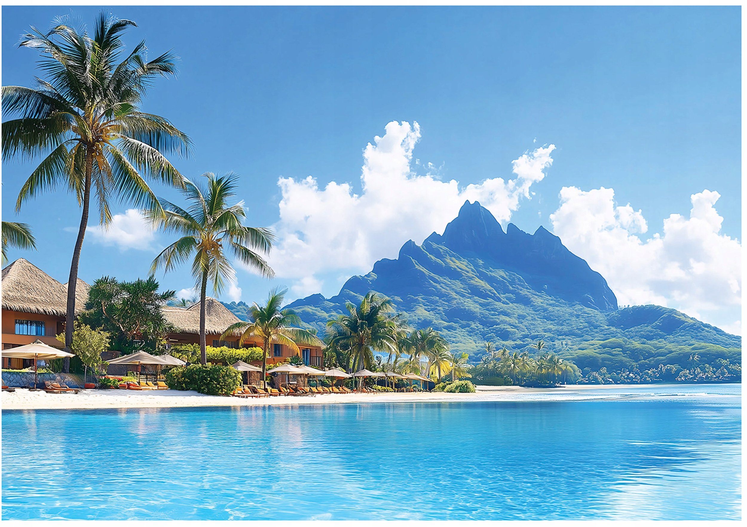 Fototapeta 3D Morze Palmy Plaża Natura Na Ścianę Sypialnia Salon 400X280