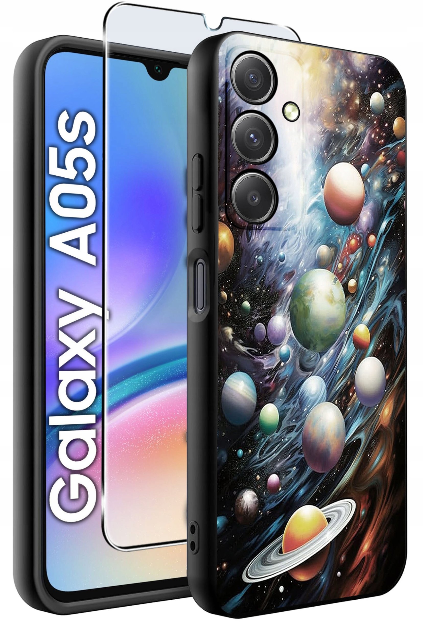 krainaGSM ETUI do Samsung A05s wzory | SILIKONOWE MATT CASE + SZKŁO 9H