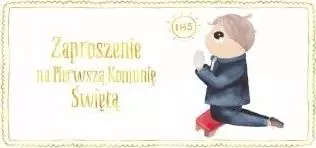 HENRY Zaproszenie - Komunia chłopiec złoty (10 szt.)