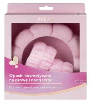 KillyS Opaski kosmetyczne na głowę i nadgarstki Różowe 3szt.