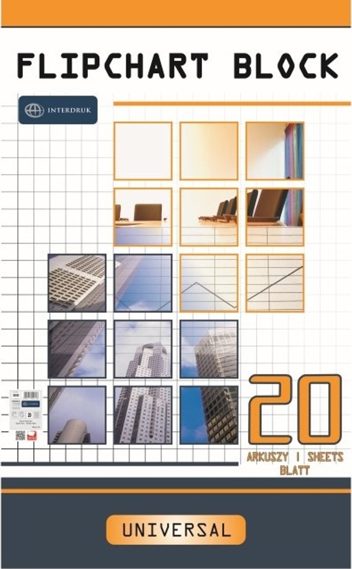 Flipchart Interdruk Blok do flipchartu Interdruk 64x100cm kratka (20)