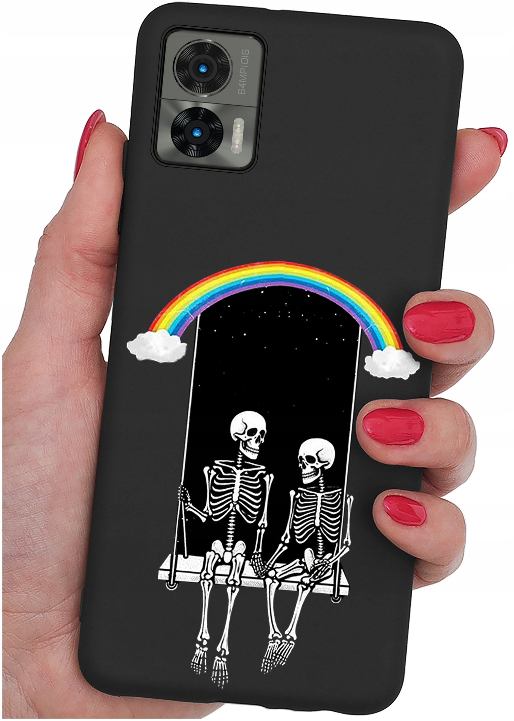 Etui do Motorola Moto Edge 30 Neo WZORY |SILIKONOWE MATT CASE + SZKŁO 9H