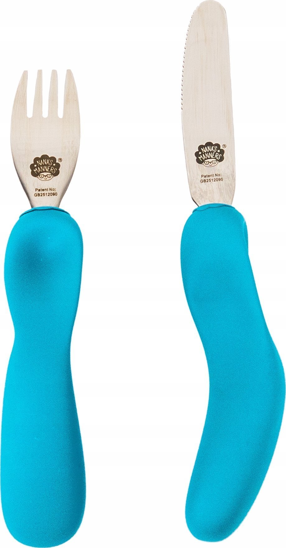Nana`s Manners Nana's Manners, ETAP 3, Sztućce do samodzielnego jedzenia, widelec i nóż, morski niebieski, 3-9 lat