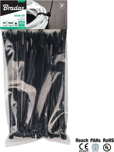 Organizer Bradas OPASKA PLASTIKOWA CZARNA 4,8 x 280mm 100szt