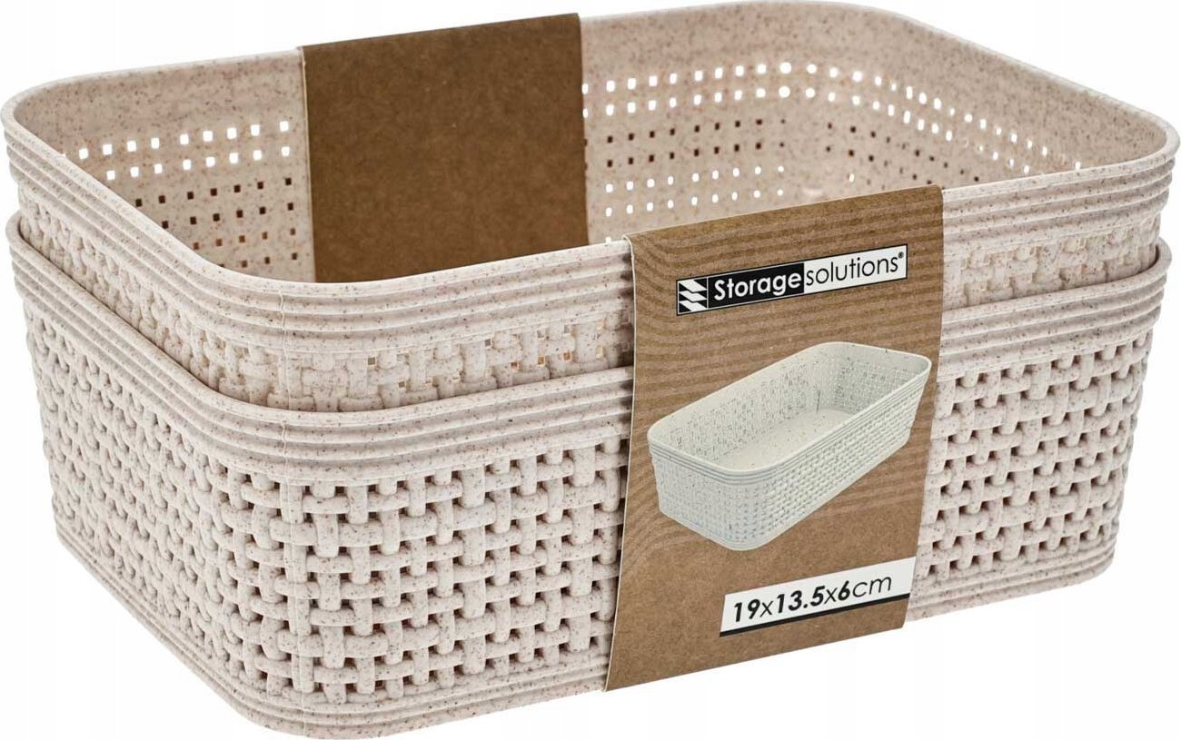 Plastikowe koszyki do organizacji, 19 x 13,5 x 6 cm, 2 szt.