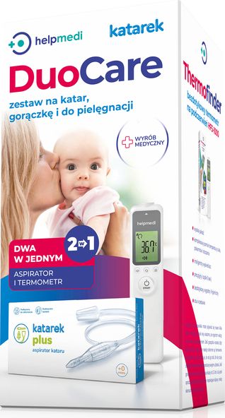 Termometr Helpmedi Zestaw Termometr bezdotykowy + Katarek Plus