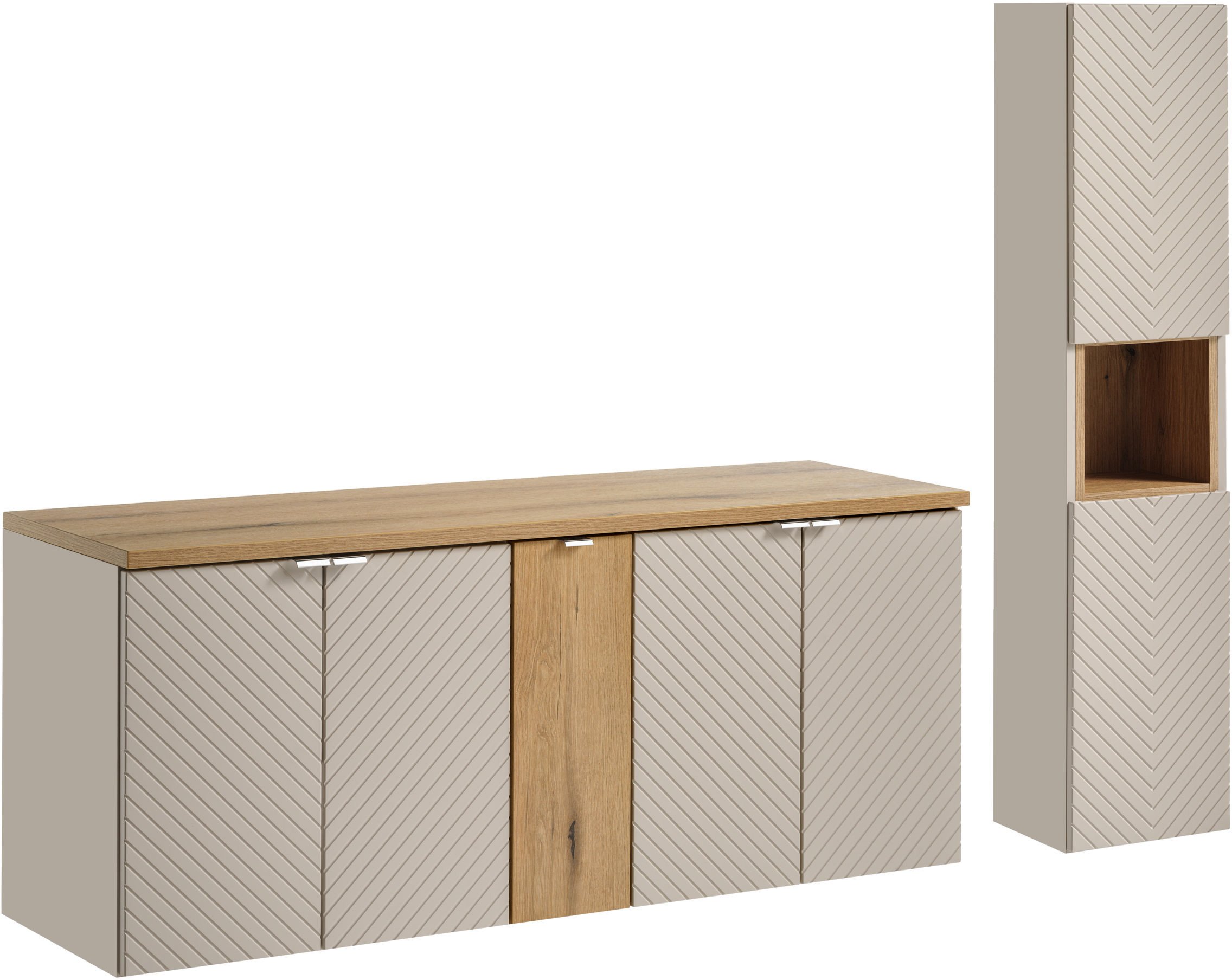 Zestaw meblowy 140cm z blatem i szafką wysoką