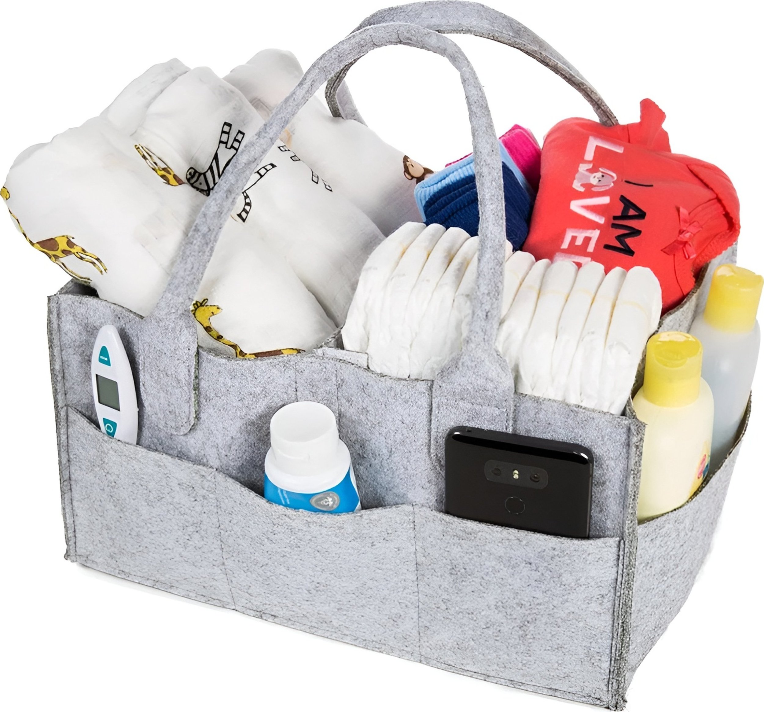 ER4 ORGANIZER TORBA NA PIELUSZKI PIELUCHY ZABAWKI FILCOWA DLA MAMY DZIECKA