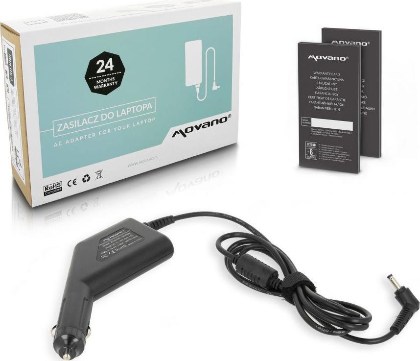 Ładowarka Movano ładowarka / zasilacz samochodowy movano 19.5v 4.62a (4.0x1.7) - dell