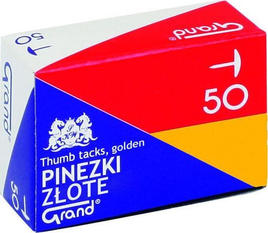 Staples Pinezki złote, 50 sztuk
