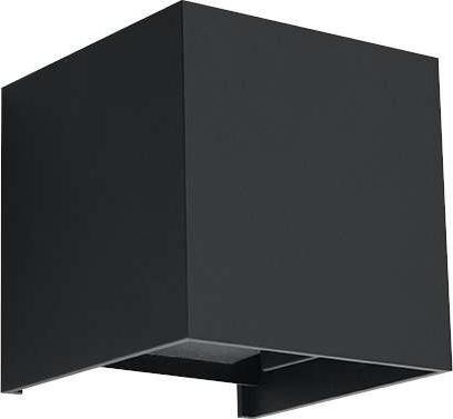 Kinkiet Sollux Kinkiet LAMPA przyścienna elewacyjna SOL SL545 kwadratowa OPRAWA metalowa LED 6W 3000K kostka cube IP54 czarna