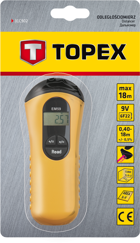 Topex Odległościomierz ultradźwiękowy 0.4-18m (31C902)