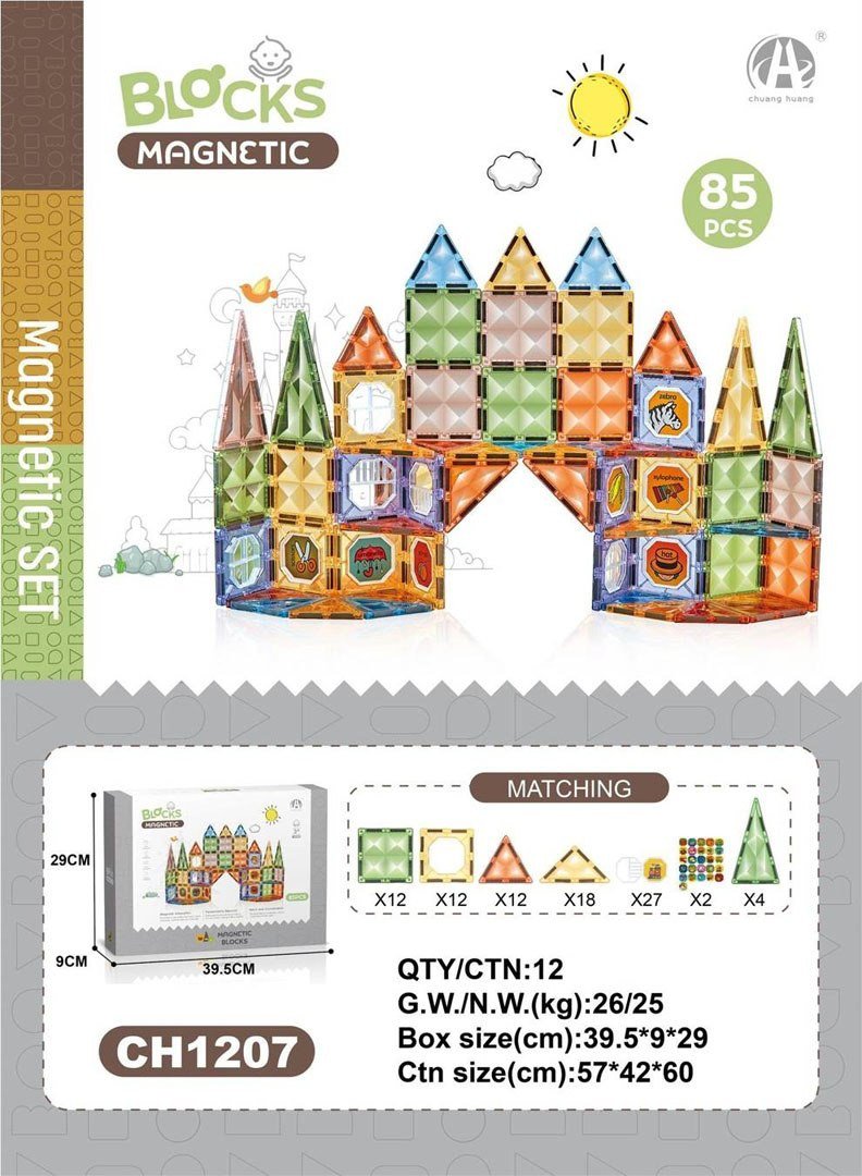 Zestaw Klocków Magnetycznych 3D 85el. EDUKAMP