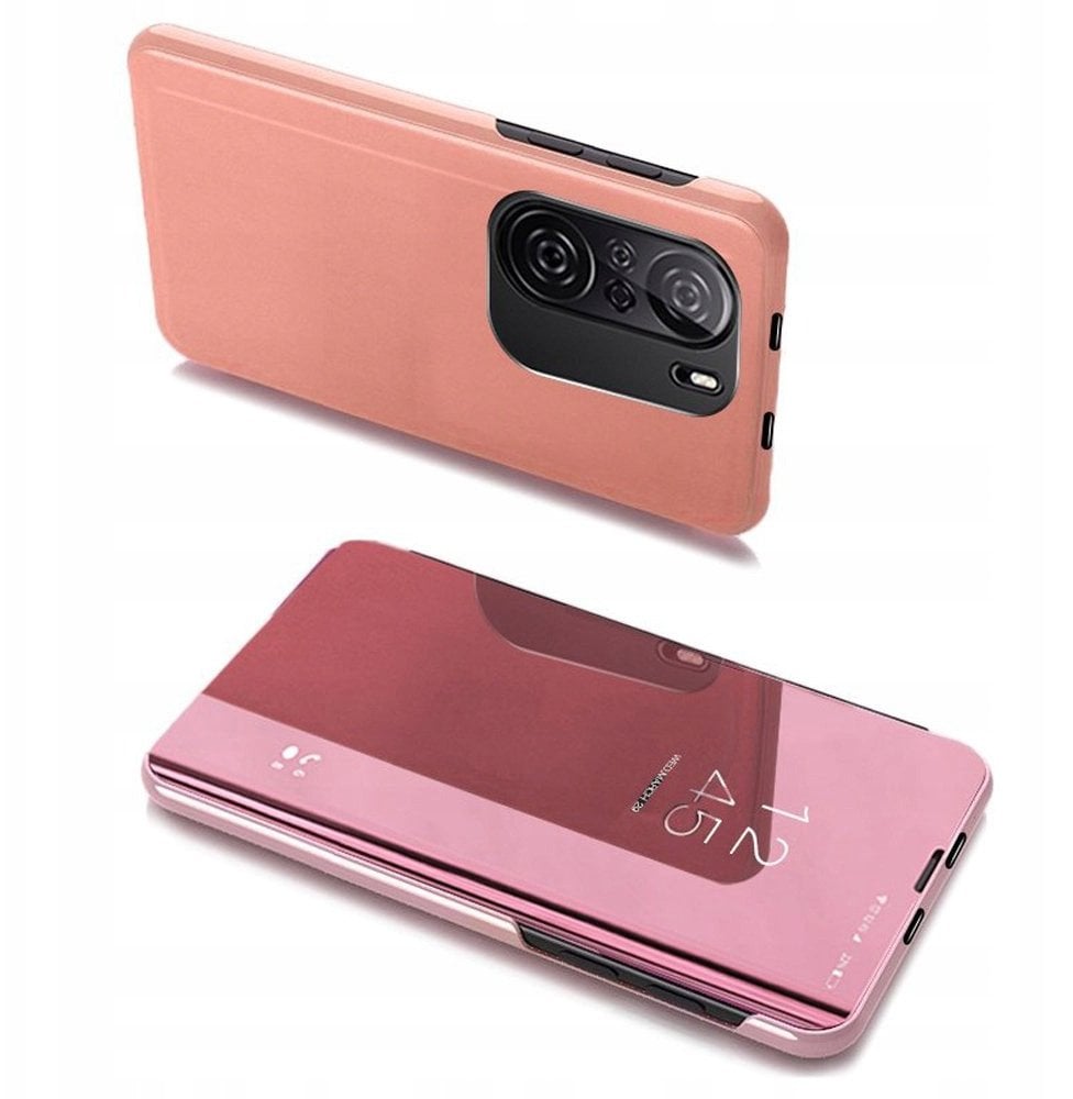 Clear View Case futerał etui z klapką Xiaomi Redmi K40 Pro+ / K40 Pro / K40 / Poco F3 różowy
