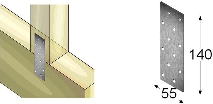 PLATE PERFORATED 2X55X140