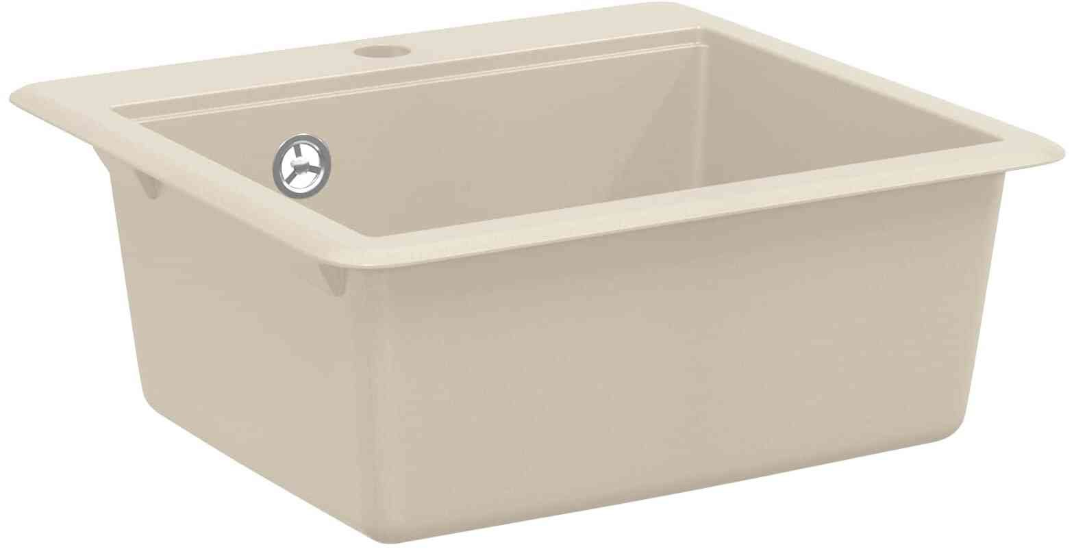 vidaXL Zlew Beżowy 470 x 440 mm Granit