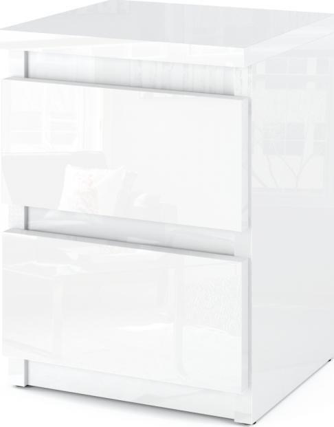 Stiv-Meble SZAFKA NOCNA BIAŁY POŁYSK/BIAŁY POŁYSK