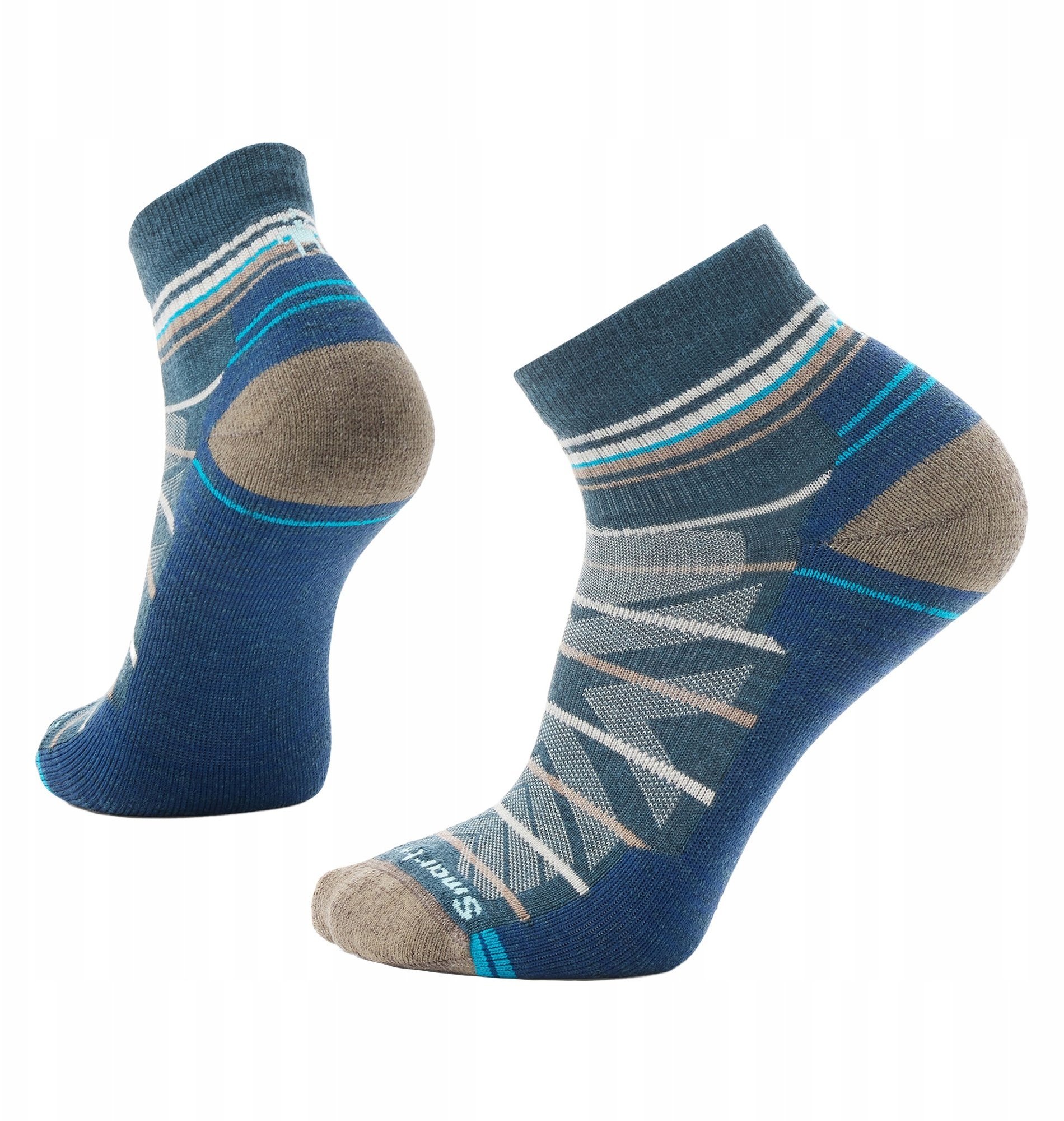 U'S Hike Light Cushion Pattern Ankle Socks, G74 | twilight blue, XL