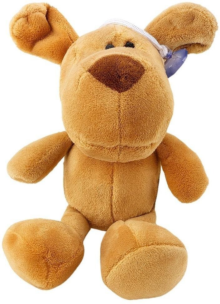 Maskotka przytulanka pies z przyssawką brązowy