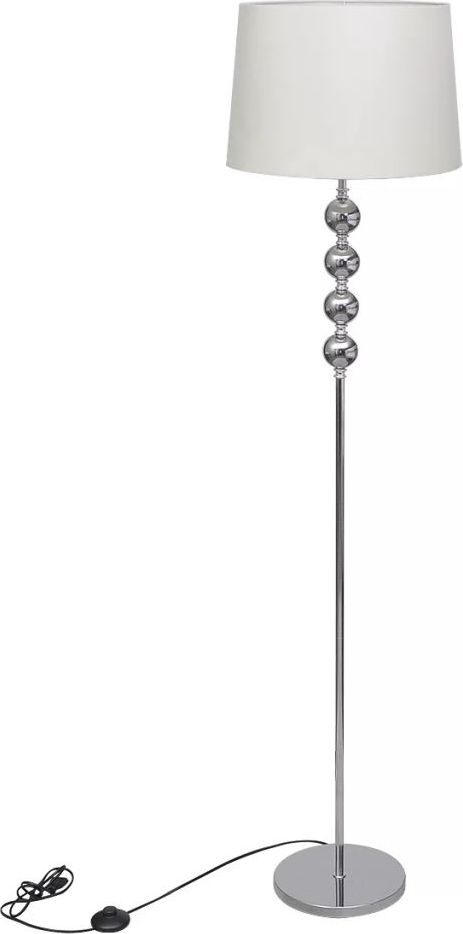 Lampa podłogowa Lumes Biała lampa stojąca do czytania z abażurem - EX03-Molva