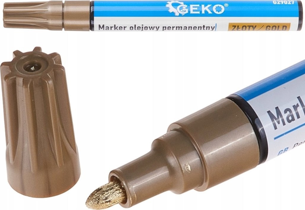 Geko Marker olejowy permanentny złoty – kartonik wystawowy (24/480)