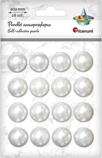 Perełki samoprzylepne 20mm perłowe 16szt