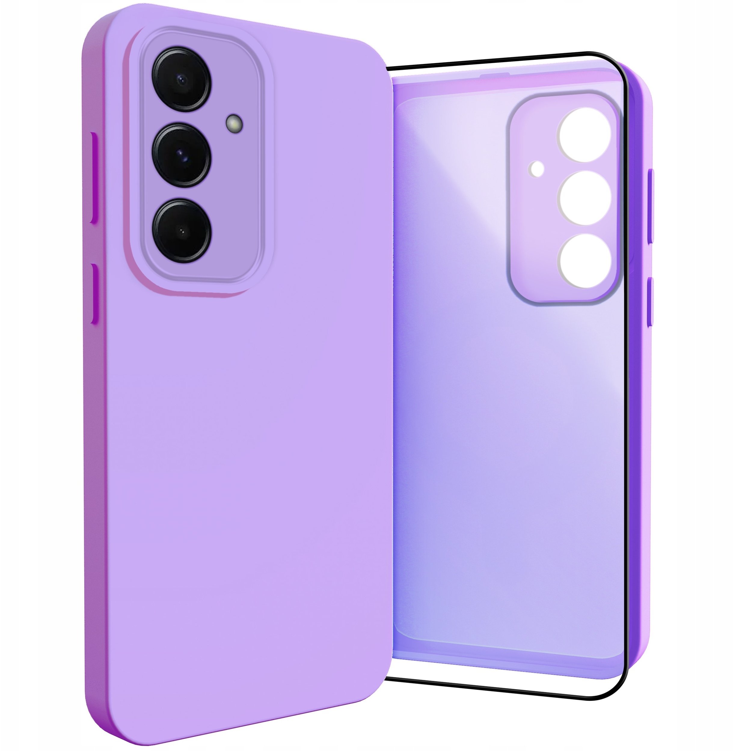 Etui do Samsung Galaxy A55 5G (Osłona Kamery, Fioletowe, Plecki) Szkło 9H