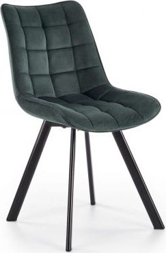 Halmar Krzesło K332 VELVET zielone tapicerowane z przeszyciami HALMAR