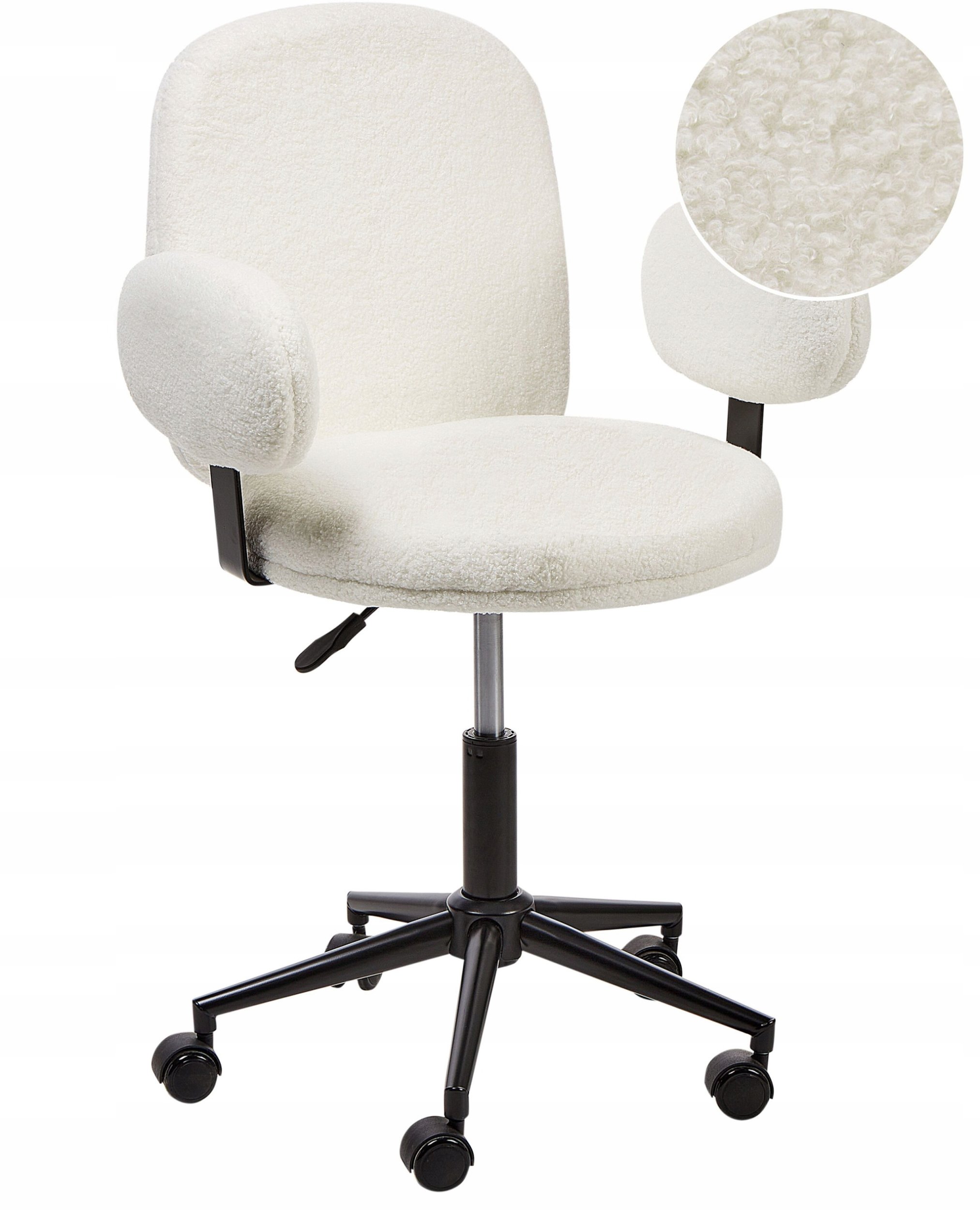 Krzesło biurowe boucle złamana biel MORAGA