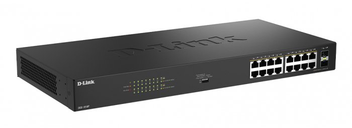 Switch D-Link 16 Ports GE PoE 30W + 2 Ports SFP Unmanaged Switch 240W