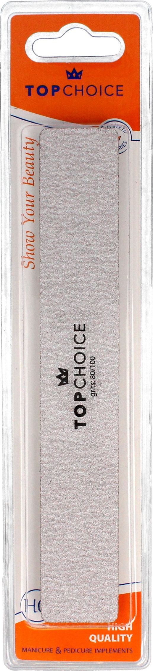 Top Choice Pilnik do paznokci 2-funkcyjny 80/100 prostokątny 18cm 1szt