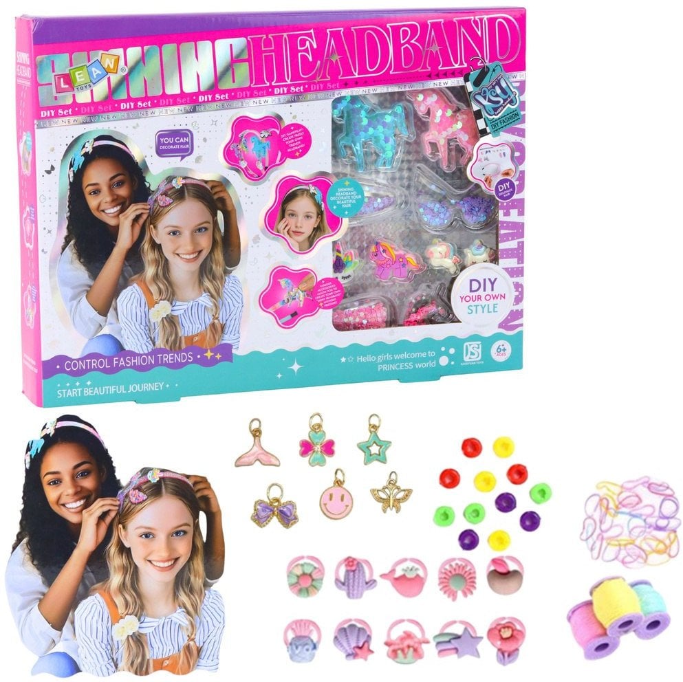 Zestaw Kreatywny DIY Do Robienia Opasek Jednorożce Ozdoby Błyszczące LEAN Toys