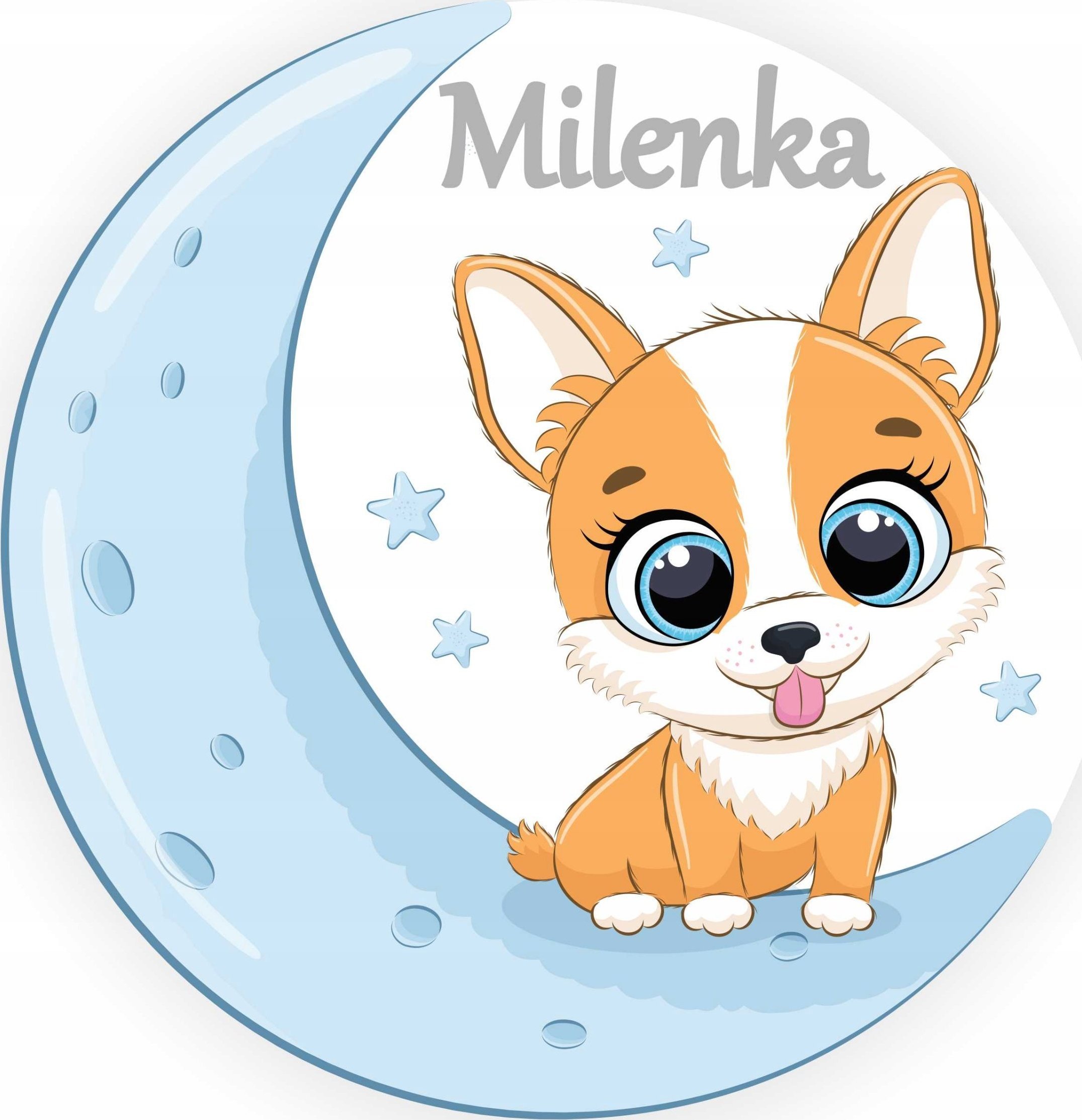 naSciane Lampka nocna księżyc piesek gwiazdki z imieniem